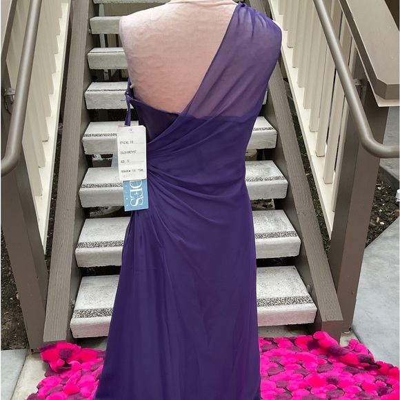 Jordon amethyst purple one shoulder maxi prom pageant gown NWT size 10 - Picture 6 of 14